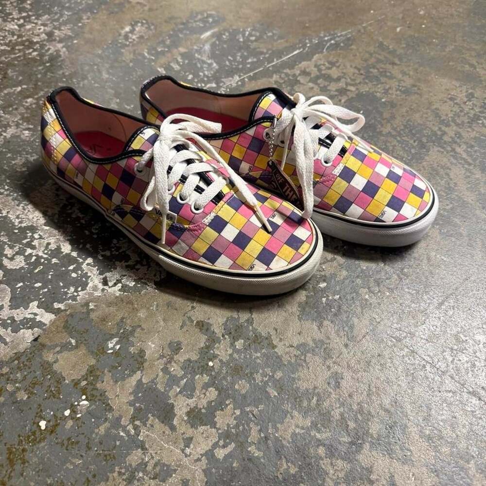 Vans Authentic Skate Shoes Size 10 Multi-Colored Checkered